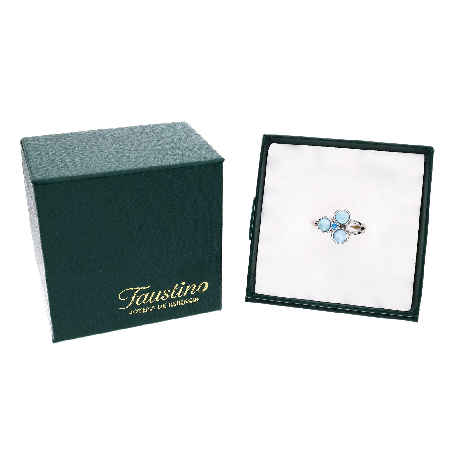 Anillo Triple Larimar en Plata.925