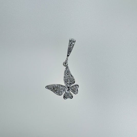 Broche dije de mariposa en plata .925 con circonias brillantes joyería elegante para regalo