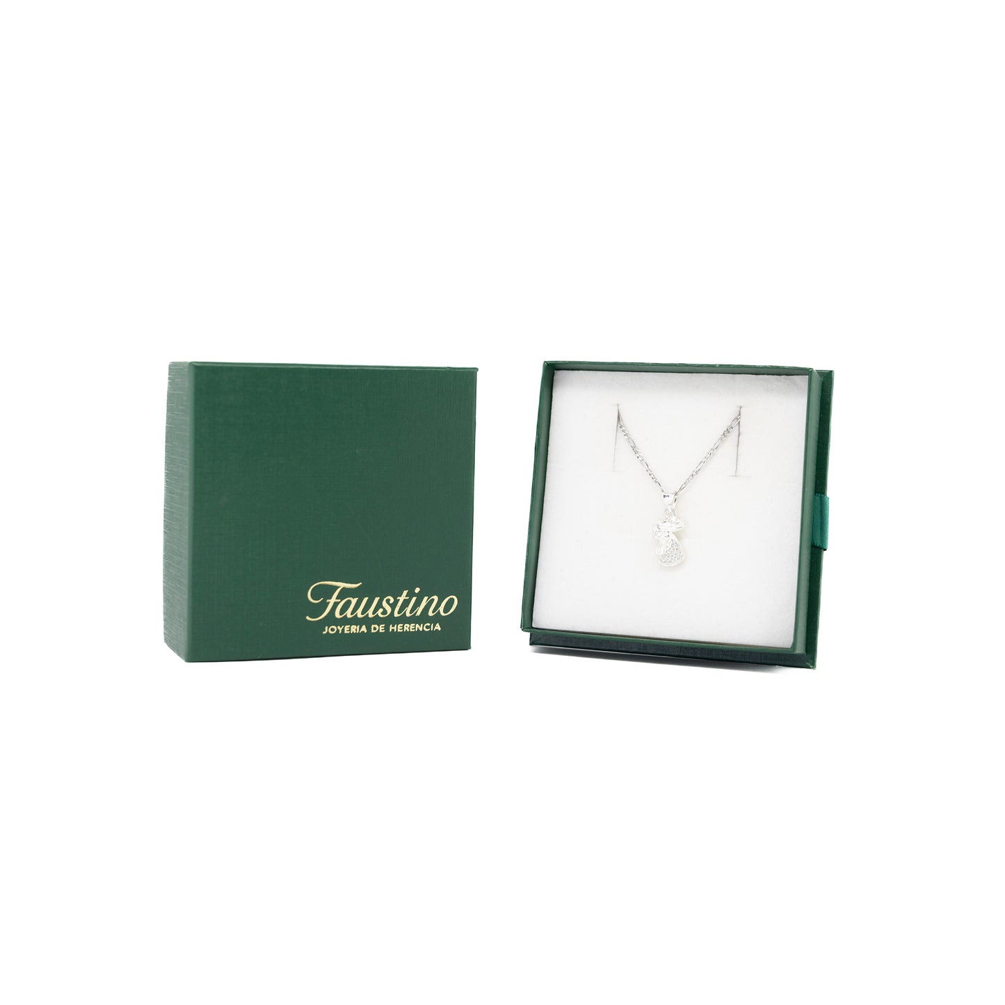 Set de Dije y Cadena de Plata - Cabeza de Gallo con Cadena Fígaro .925