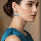 Aretes Libélula con Ópalo Azul y Zirconia Lila — Plata Esterlina .925