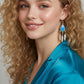 Aretes Gota de Ópalo Azul con Plumas — Plata Esterlina .925