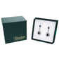 ARETES EN PLATA LEY .925, CON RODIO , ZIRCONIA AAA AZUL ZAFIRO Y BLANCO , REDONDO