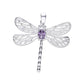 Dije de plata ley  Plata .925  en Forma  de Libélula con Circonia- Joyería Natural
