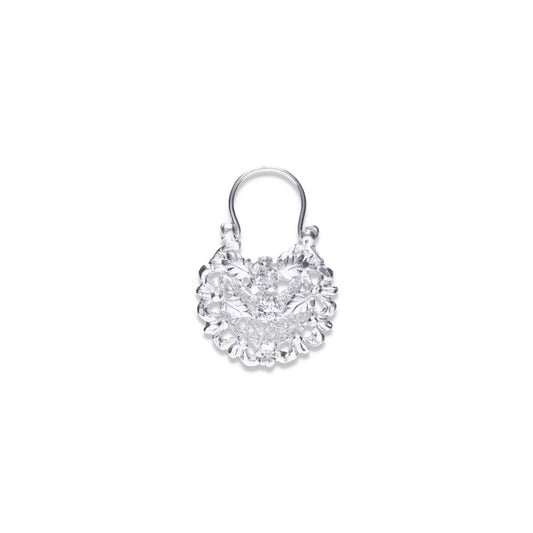 Aretes Plata .925 de Aro Abierto Borde Floreado 7.5 Gramos - Joyería Elegante