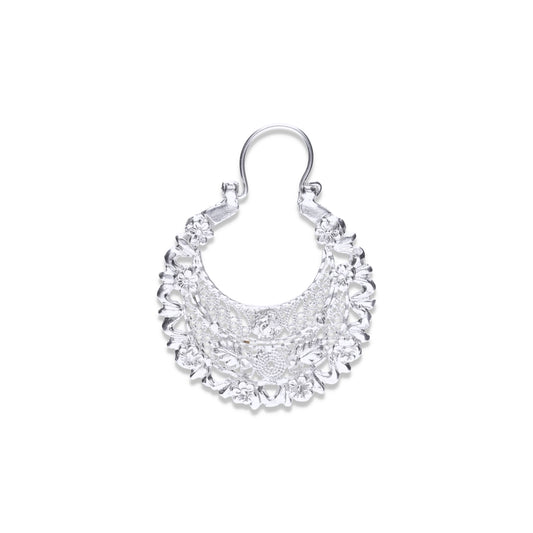 Aretes Plata .925 de Aro Abierto Floreado 13.8 Gramos - Joyería Elegante