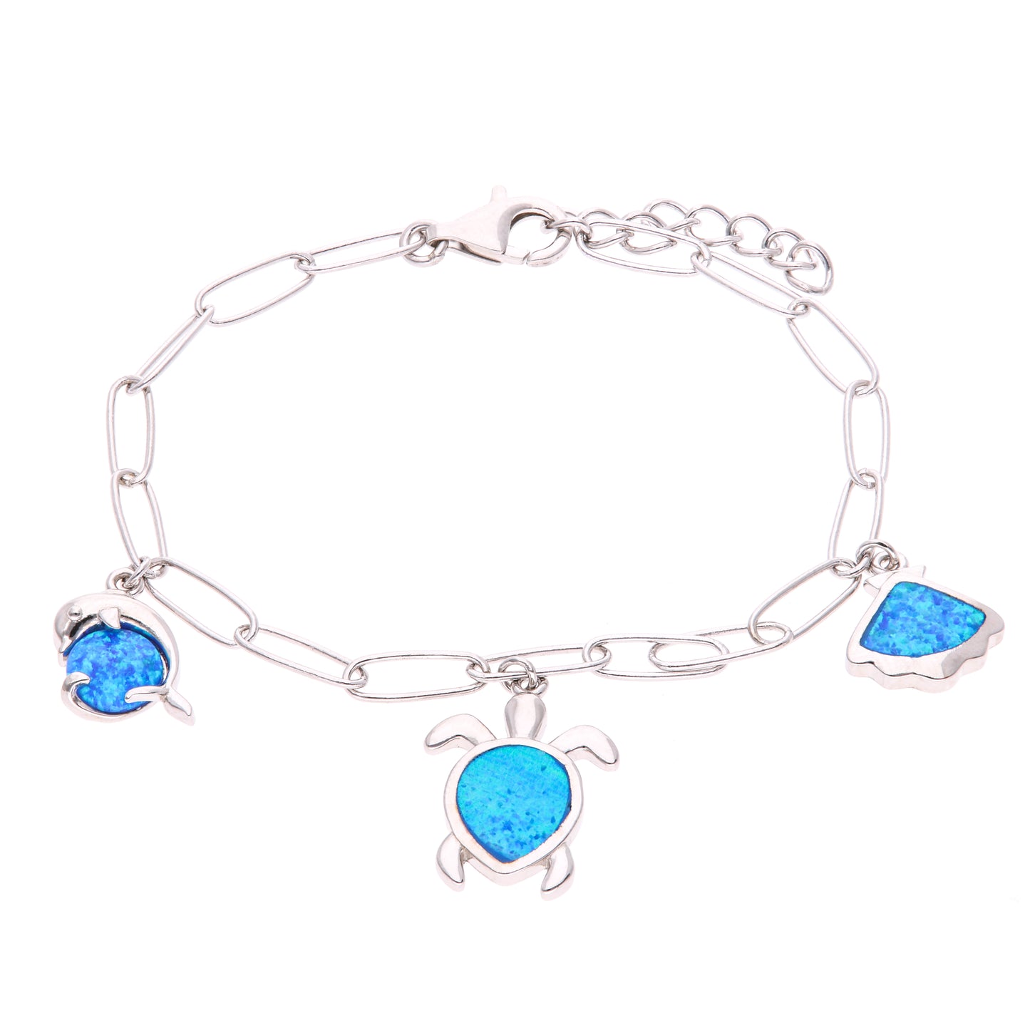 Pulsera Dijes de Ópalo en Plata .925