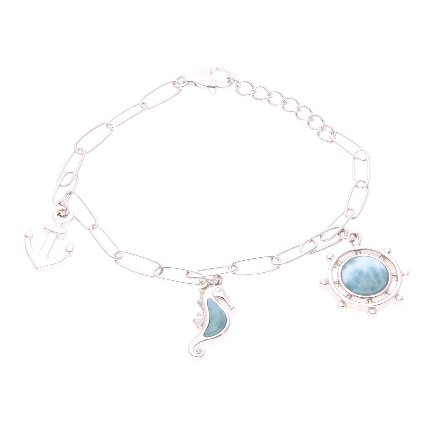 Pulsera Marina de Larimar en Plata .925