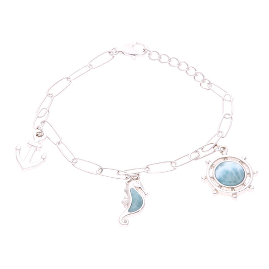 Pulsera Marina de Larimar en Plata .925