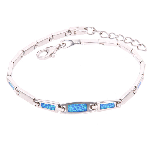 Pulsera Tipo Banda de Ópalo Plata .925