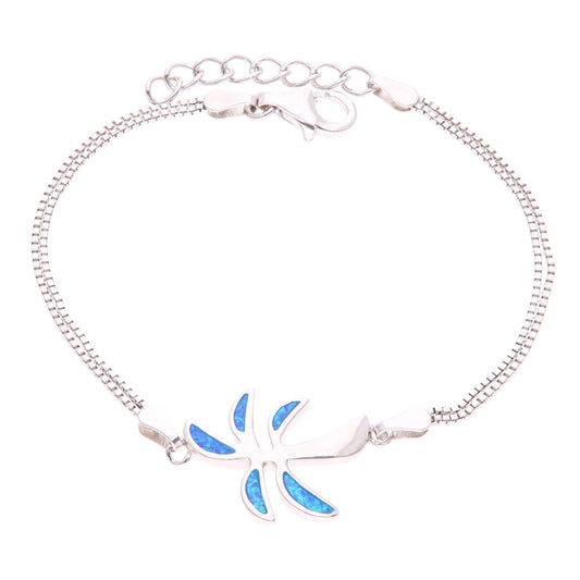 Pulsera Flor Marina Ópalo en Plata.925