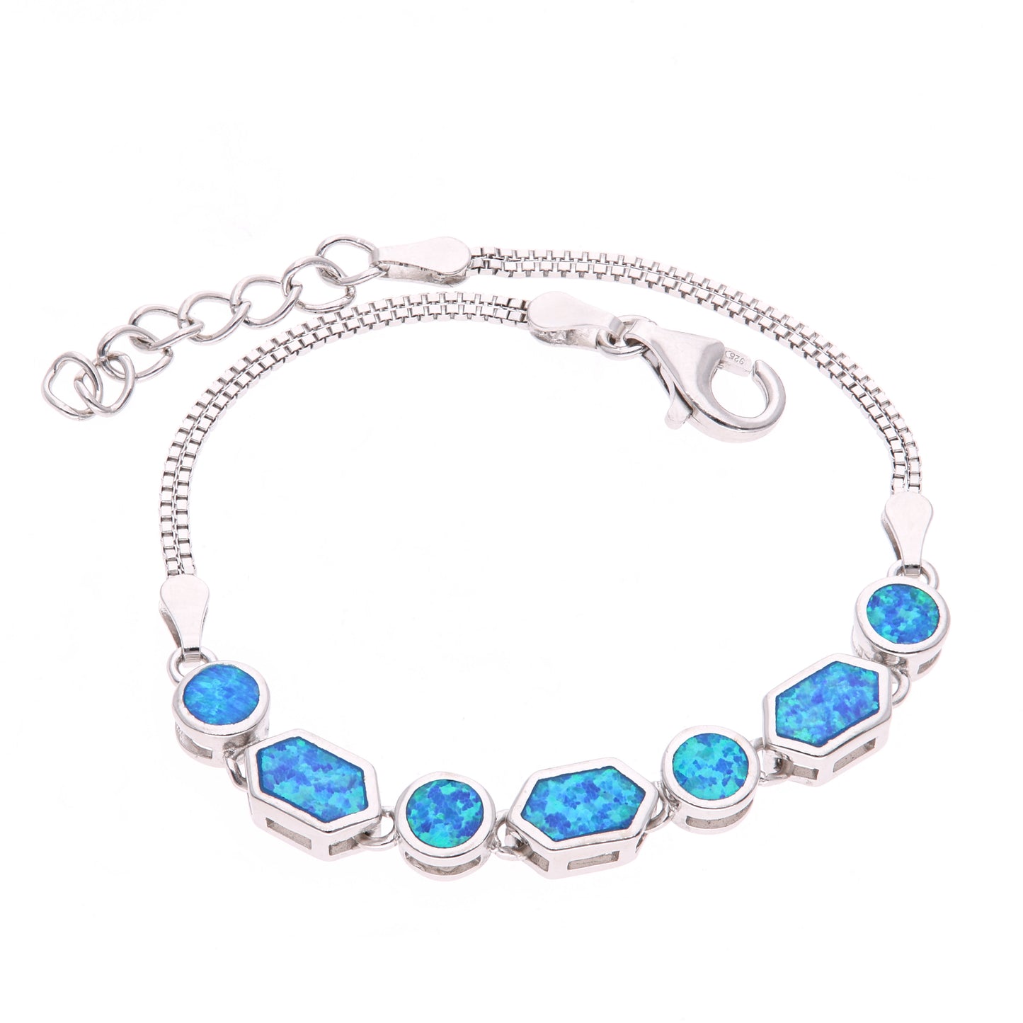 Pulsera Círculos Ópalo en Plata.925