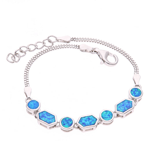 Pulsera Círculos Ópalo en Plata.925
