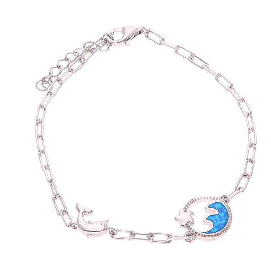 Pulsera Corazón Marino de Ópalo Plata .925