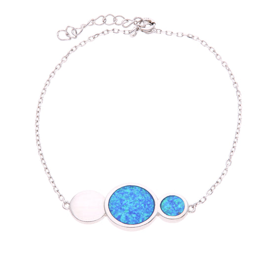 Pulsera Círculos Ópalo en Plata.925