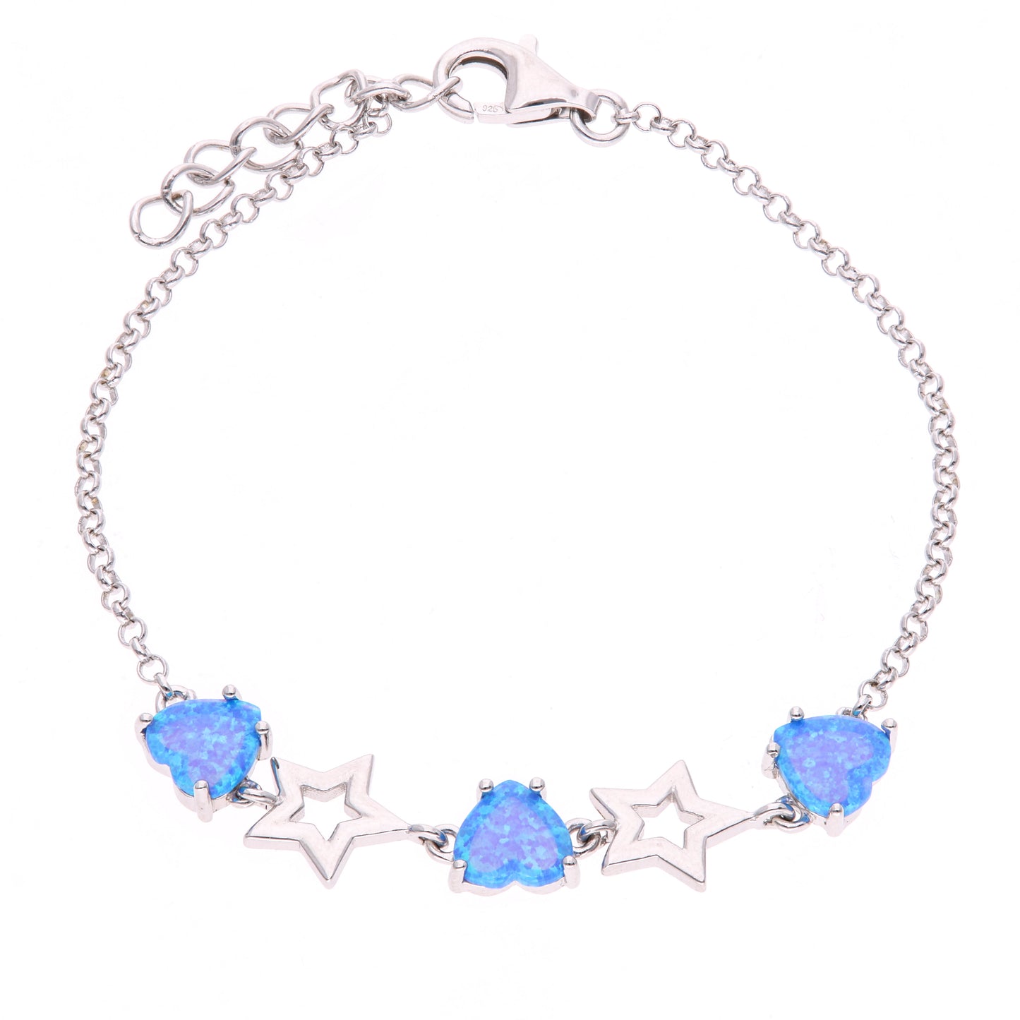 Pulsera Estrellas Combinadas de Ópalo en Plata.925