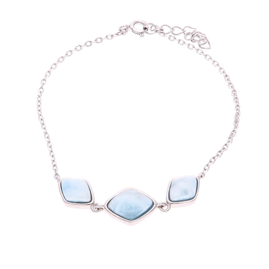 Pulsera Triple Larimar en Plata .925
