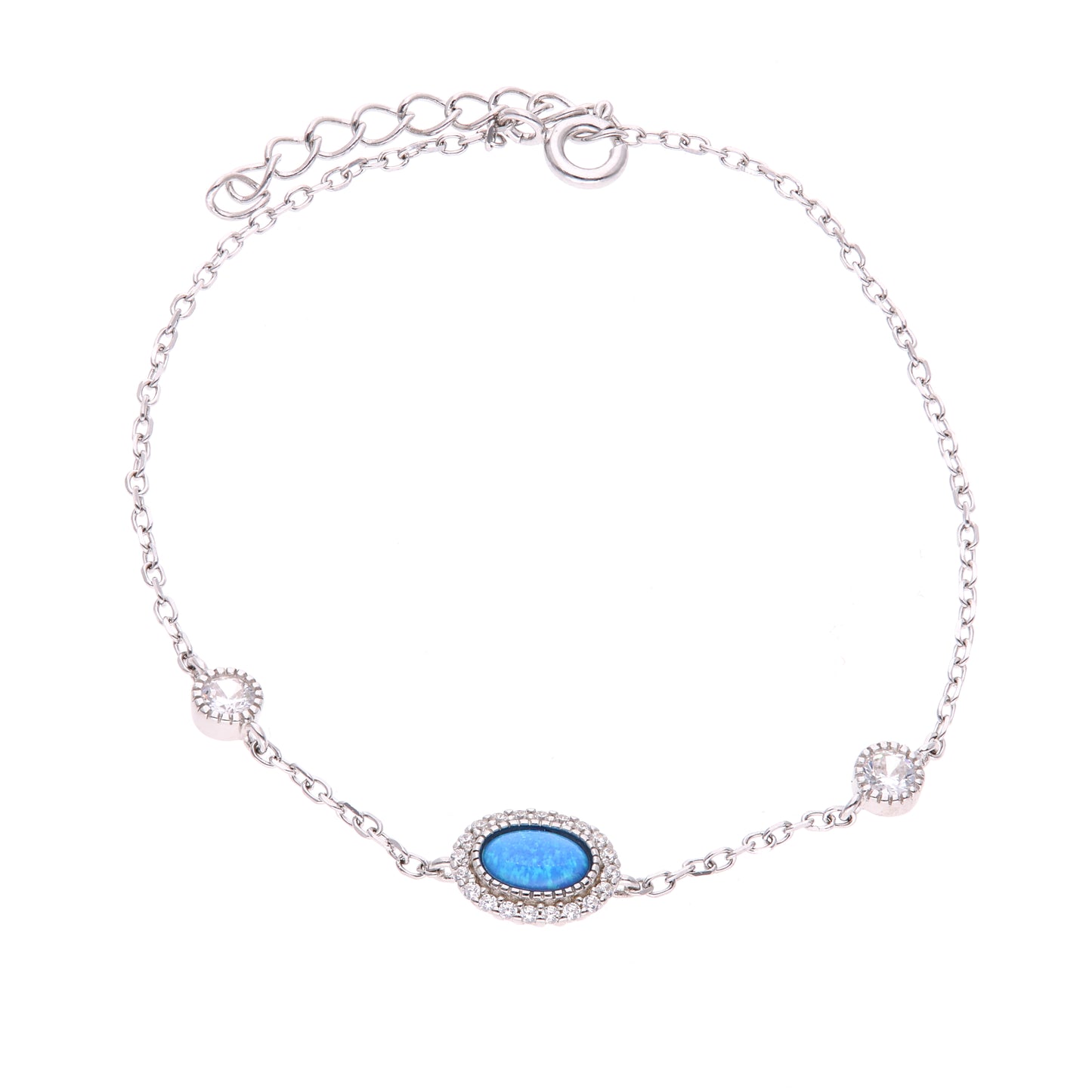 Pulsera Punto de Ópalo en Plata.925
