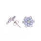 BROQUEL EN PLATA LEY .925, CON RODIO , ZIRCONIA AAA Y OPALO AZUL CIELO