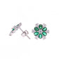 BROQUEL EN PLATA LEY .925, CON RODIO , ZIRCONIA AAA VERDE ESMERALDA Y BLANCO