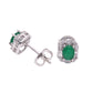 BROQUEL EN PLATA LEY .925, CON RODIO , ZIRCONIA AAA VERDE ESMERALDA Y BLANCO