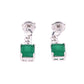 Aretes Plata Ley 925 con Rodio – Zafiro AAA Color Verde Esmeralda