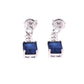 ARETES EN PLATA LEY .925, CON RODIO , ZIRCONIA AAA AZUL ZAFIRO Y BLANCO