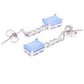 ARETES EN PLATA LEY .925, CON RODIO , OPALO AAA AZUL CIELO