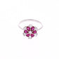 ANILLO EN PLATA LEY .925, CON RODIO , ZIRCONIA AAA ROJO RUBI Y BLANCO