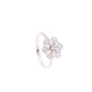 ANILLO EN PLATA LEY .925, CON RODIO , ZIRCONIA AAA Y OPALO BLANCO