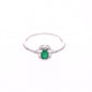 ANILLO EN PLATA LEY .925, CON RODIO , ZIRCONIA AAA VERDE ESMERALDA Y BLANCO
