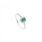 ANILLO EN PLATA LEY .925, CON RODIO , ZIRCONIA AAA VERDE ESMERALDA Y BLANCO