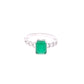 ANILLO EN PLATA LEY .925, CON RODIO , TOPACIO VERDE Y BLANCO AAA