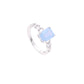 ANILLO EN PLATA LEY .925, CON RODIO , OPALO AAA AZUL CIELO