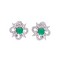 BROQUEL EN PLATA LEY .925, CON RODIO , ZIRCONIA AAA VERDE ESMERALDA Y BLANCO