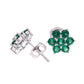 BROQUEL EN PLATA LEY .925, CON RODIO ,  ZIRCONIA AAA  VERDE ESMERALDA Y BLANCO
