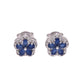 BROQUEL EN PLATA LEY .925, CON RODIO , TOPACIO AZUL Y BLANCO EN FORMA DE FLOR DE 5 PETALOS