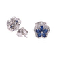 BROQUEL EN PLATA LEY .925, CON RODIO , TOPACIO AZUL Y BLANCO EN FORMA DE FLOR DE 5 PETALOS