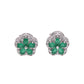 BROQUEL EN PLATA LEY .925, CON RODIO , ZIRCONIA AAA VERDE ESMERALDA Y BLANCO