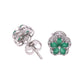 BROQUEL EN PLATA LEY .925, CON RODIO , ZIRCONIA AAA VERDE ESMERALDA Y BLANCO