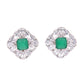 BROQUEL EN PLATA LEY .925, CON RODIO , ZIRCONIA AAA VERDE ESMERALDA Y BLANCO