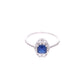 Anillo Plata Ley 925 con Rodio – Zafiro AAA Color Azul Zafiro y Blanco