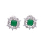 BROQUEL EN PLATA LEY .925, CON RODIO , ZIRCONIA AAA VERDE ESMERALDA Y BLANCO
