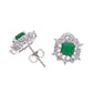 BROQUEL EN PLATA LEY .925, CON RODIO , ZIRCONIA AAA VERDE ESMERALDA Y BLANCO