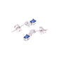 ARETES EN PLATA LEY .925, CON RODIO , ZIRCONIA AAA AZUL ZAFIRO Y BLANCO  , EN FORMA DE FLOR