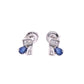 Broquel Plata Ley 925 con Rodio – Zafiro AAA Color Azul Zafiro y Blanco