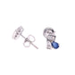 Broquel Plata Ley 925 con Rodio – Zafiro AAA Color Azul Zafiro y Blanco
