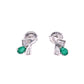 BROQUEL EN PLATA LEY .925, CON RODIO , ZIRCONIA AAA VERDE ESMERALDA Y BLANCO