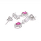 Aretes Plata Ley 925 con Rodio y Zirconia AAA Color Rojo Rubí y Blanco