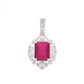 Dije Plata Ley 925 con Rodio y Zirconia AAA Color Rojo Rubí y Blanco