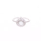 ANILLO EN PLATA LEY .925, CON RODIO , ZIRCONIA AAA BLANCO Y OPALO BLANCO